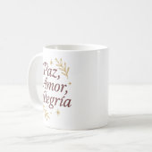 Mug Paz, Amor, Alegría ✨ | Elegant Christmas Design (Devant gauche)