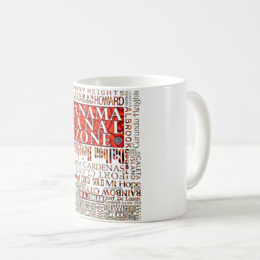 Mug PCZ - Panama Canal Zone Locations avec Mola Design (Devant droit)
