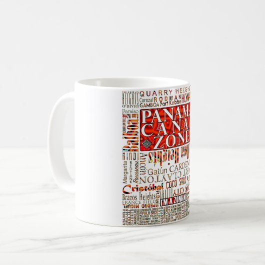 Mug PCZ - Panama Canal Zone Locations avec Mola Design (Devant gauche)