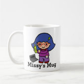Mug PDG / Comptable / Mogul Girl avec ordinateur (Gauche)