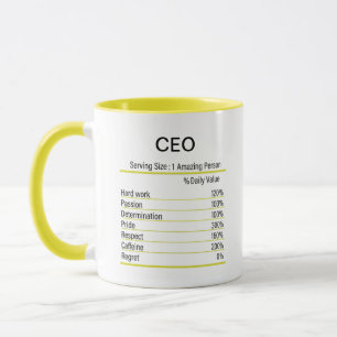 Mug PDG personnalisé Nutrition Facts, Nutrition Facts