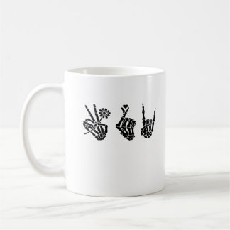 Mug Peace And Roll Skeleton Mains Classique