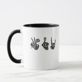 Mug Peace And Roll Skeleton Mains Classique (Gauche)