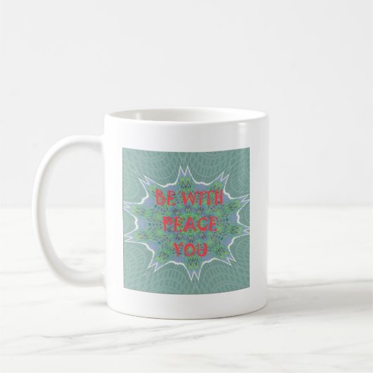 Mug Peace Be With You Inspirational Graphic Art Text (Gauche)