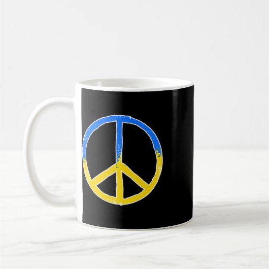 Mug Peace Blue Andyellow Ukraine Flag Colors (Gauche)