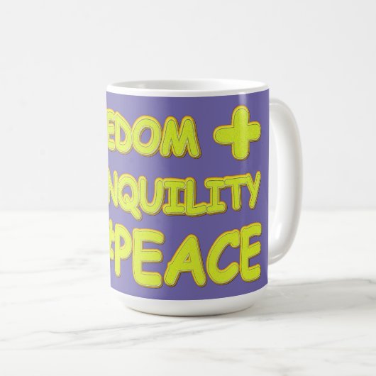Mug "PEACE FORMULA EQUATION" Joli design. Commandez dè (Devant droit)