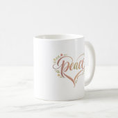 Mug Peace Heart Boho Typography (Devant droit)