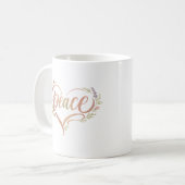 Mug Peace Heart Boho Typography (Devant gauche)