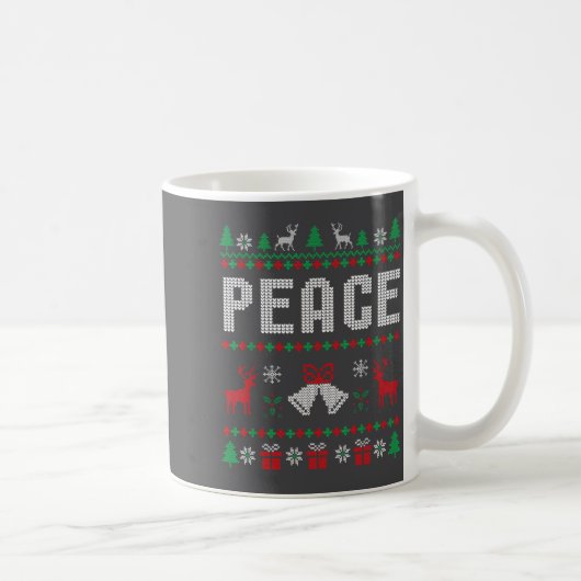 Mug Peace I Come In Peace Couple Matching Ugly Christm (Droite)