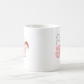 Mug Peace Joy Christmas Pink Red Festive Ajouter un no (Centre)