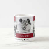 Mug Peace Joy Love Photo Collage Script Maroon Holiday (Centre)