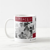 Mug Peace Joy Love Photo Collage Script Maroon Holiday (Gauche)