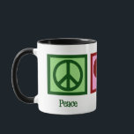 Mug Peace Love<br><div class="desc">Un signe de paix,  un coeur et un homme qui court. Un joli cadeau de Noël pour un coureur qui aime les marathons.</div>