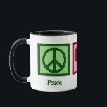 Mug Peace Love<br><div class="desc">Un signe de paix, un coeur et un homme qui court. Un joli cadeau de Noël pour un coureur qui aime les marathons.</div>