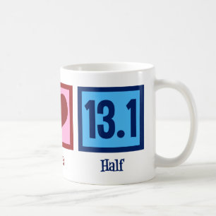 Mug Peace Love 13.1 Moitié Marathon Runner