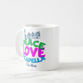 Mug Peace Love Acapella Group Cute Monogram (Devant gauche)