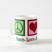 Mug Peace Love Audiology Mignonne audiologiste (Devant gauche)