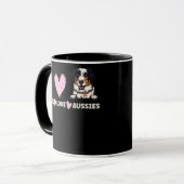 Mug Peace Love Aussies Chien Aussie Berger Aussie Amou (Devant gauche)