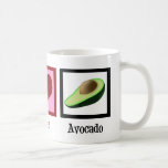 Mug Peace Love avocat<br><div class="desc">Les chefs et les amateurs d'avocats adoreront ce design.</div>