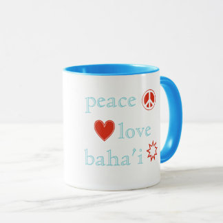 Mug Peace Love Bahai Neuf branches Star Bahá'ís Faith