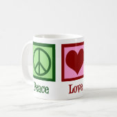 Mug Peace Love Baking Cute Boulangerie Turquoise Stand (Devant gauche)