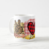 Mug Peace Love Bichon Frisé Mignonne Amoureux des chie (Devant gauche)