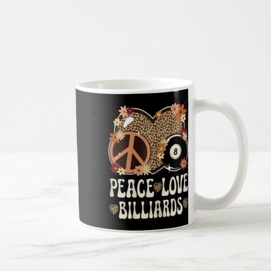 Mug Peace Love Billiards Lover Empreinte de léopard Gi (Droite)