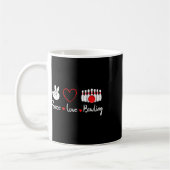 Mug Peace Love Bowling Cute Bowling Lover (Gauche)