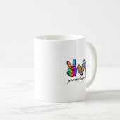 Mug Peace Love Bowling Tie Dye Funny Bowling Lovers  (Devant droit)