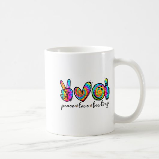 Mug Peace Love Bowling Tie Dye Funny Bowling Lovers  (Droite)