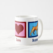 Mug Peace Love Boxers mignon Boxer Chien (Devant droit)