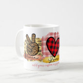 Mug Peace Love Carlin Animal de compagnie Chien de rac (Devant gauche)