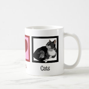 Mug Peace Love Cats