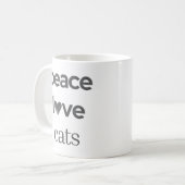 Mug Peace Love Cats | Cat Mom Lover Modern Statement (Devant gauche)