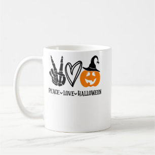 Mug Peace Love Chemise Halloween Funny Skeleton Pum ma