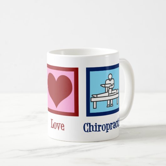 Mug Peace Love Chiropractic (Devant droit)