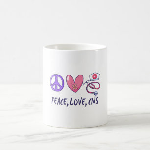 Mug Peace Love CNS Nurse