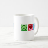 Mug Peace Love Court Reporting (Devant droit)