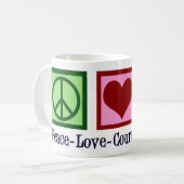 Mug Peace Love Court Reporting (Devant gauche)