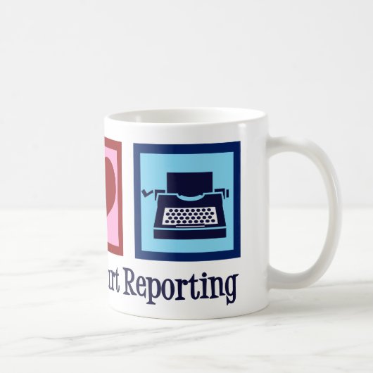 Mug Peace Love Court Reporting (Droite)