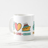 Mug Peace Love Cruise Vacances (Devant gauche)