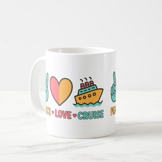 Mug Peace Love Cruise Vacances (Devant gauche)