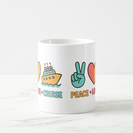 Mug Peace Love Cruise Vacances (Centre)
