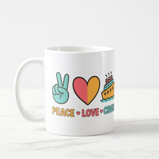 Mug Peace Love Cruise Vacances (Gauche)