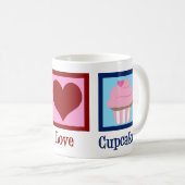 Mug Peace Love Cupcakes Cute Baker (Devant droit)