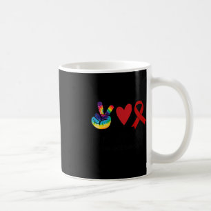 Mug Peace Love Cure Blood Cancer Sensibilisation Lieu