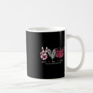 Mug Peace Love Cure Cerveau Aneurysme Guerrier Bourgog