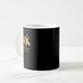 Mug Peace Love Cure Chilhood Cancer Awareness Gold Ri (Devant gauche)