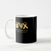 Mug Peace Love Cure Chilhood Cancer Awareness Gold Ri (Gauche)