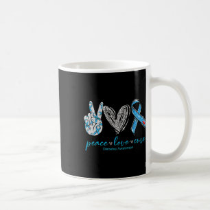 Mug Peace Love Cure Diabetes Sensibilisation 2